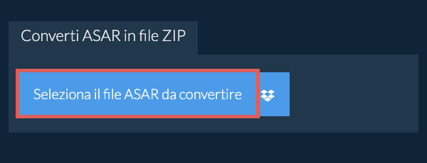 Converti ASAR in file ZIP