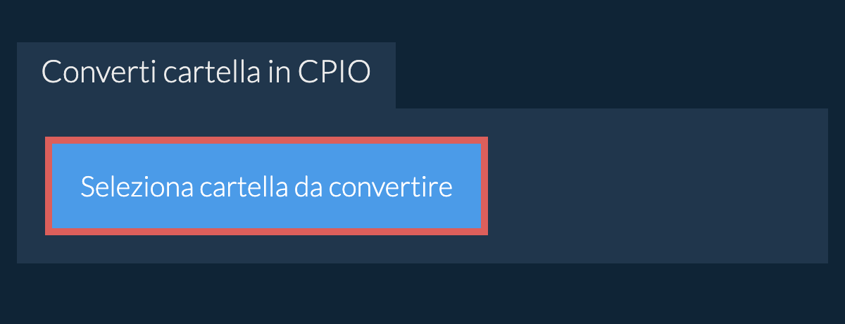 Converti cartella in cpio