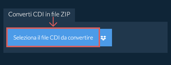 Converti CDI in file ZIP