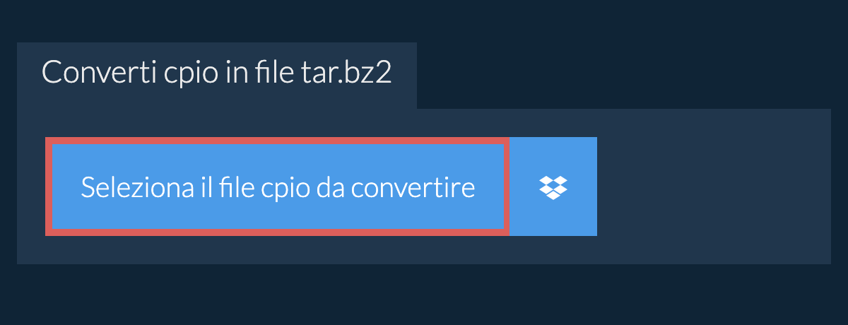 Converti cpio in file tar.bz2