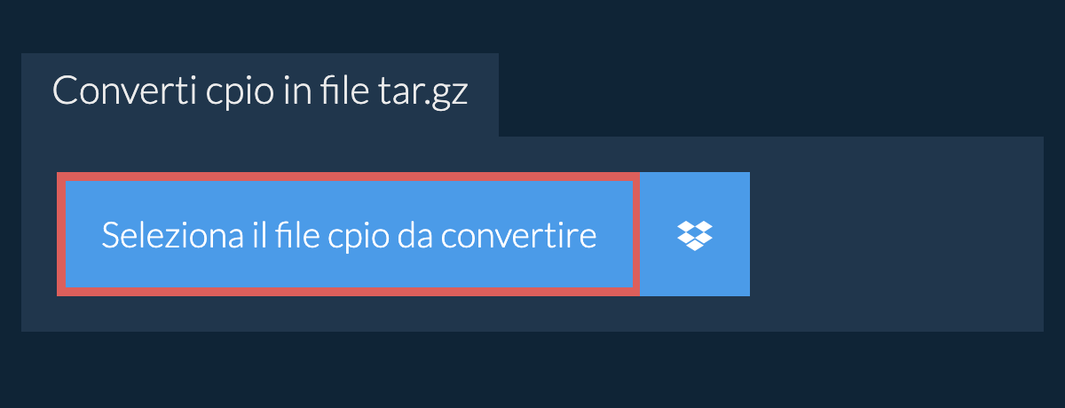 Converti cpio in file tar.gz