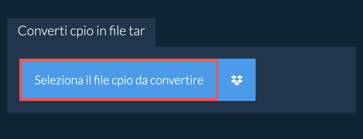 Converti cpio in file tar