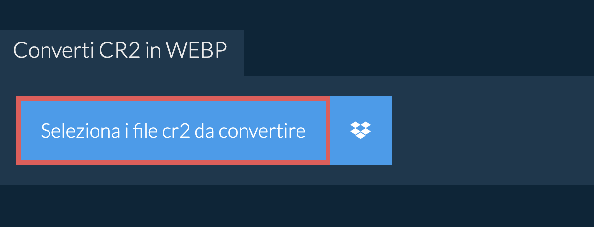 Converti cr2 in webp