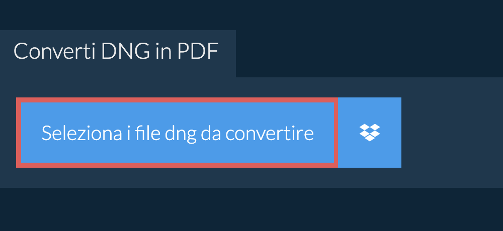 Converti dng in pdf