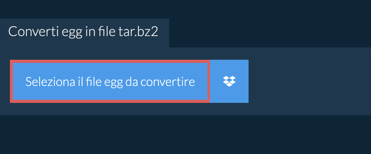 Converti egg in file tar.bz2