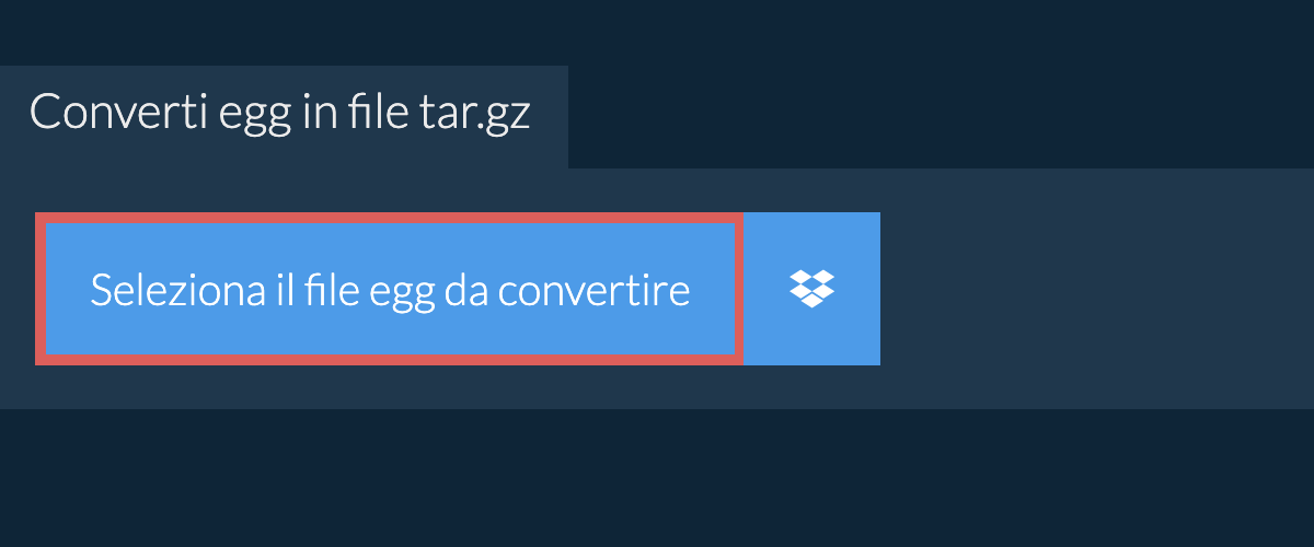 Converti egg in file tar.gz