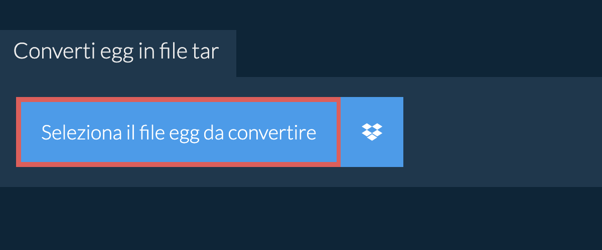 Converti egg in file tar