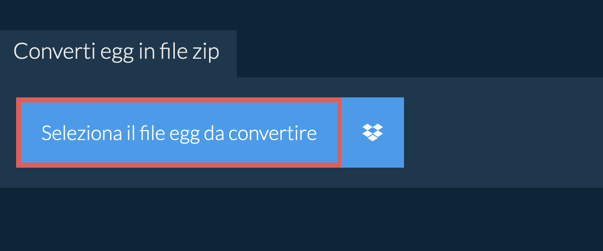 Converti egg in file zip