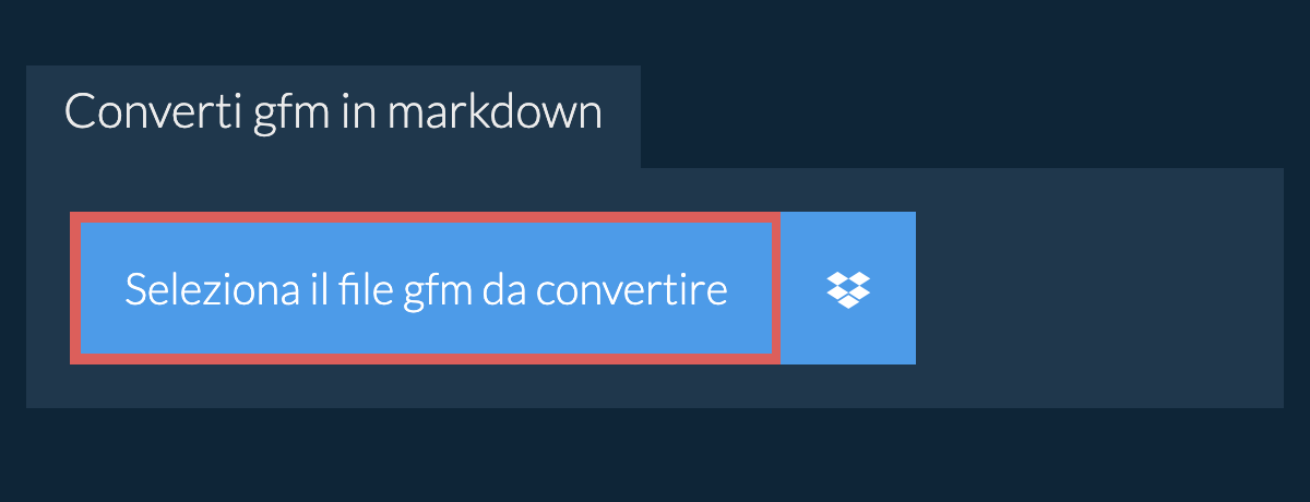 Converti gfm in markdown