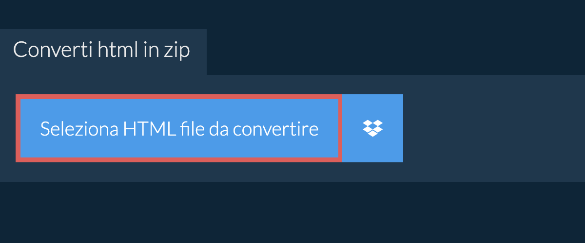 Converti html in zip