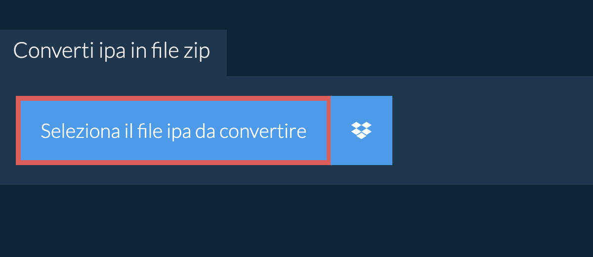 Converti ipa in file zip