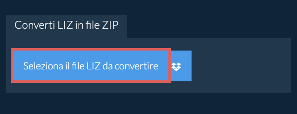 Converti LIZ in file ZIP