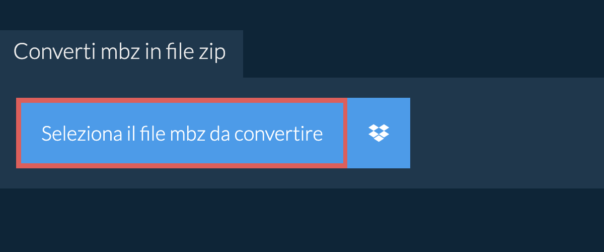 Converti mbz in file zip