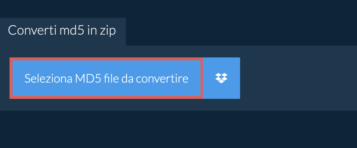 Converti md5 in zip