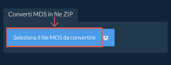 Converti MDS in file ZIP