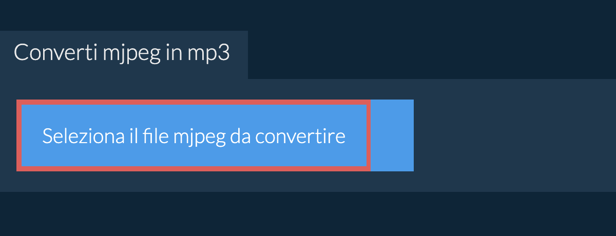 Converti mjpeg in mp3