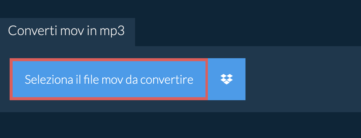 Converti mov in mp3