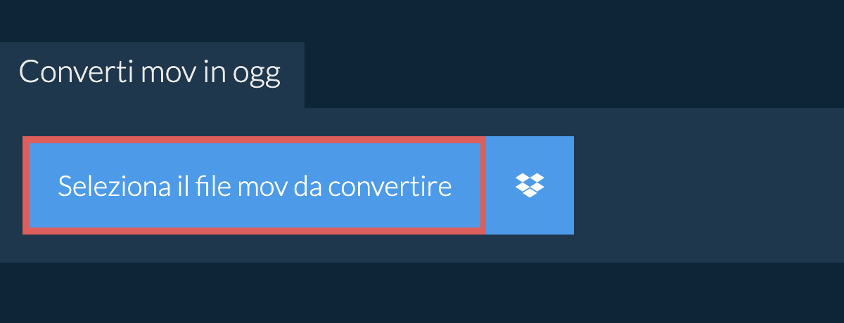 Converti mov in ogg