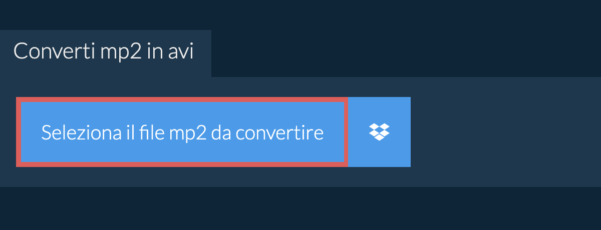 Converti mp2 in avi