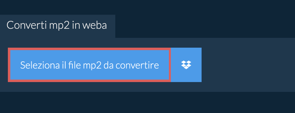 Converti mp2 in weba