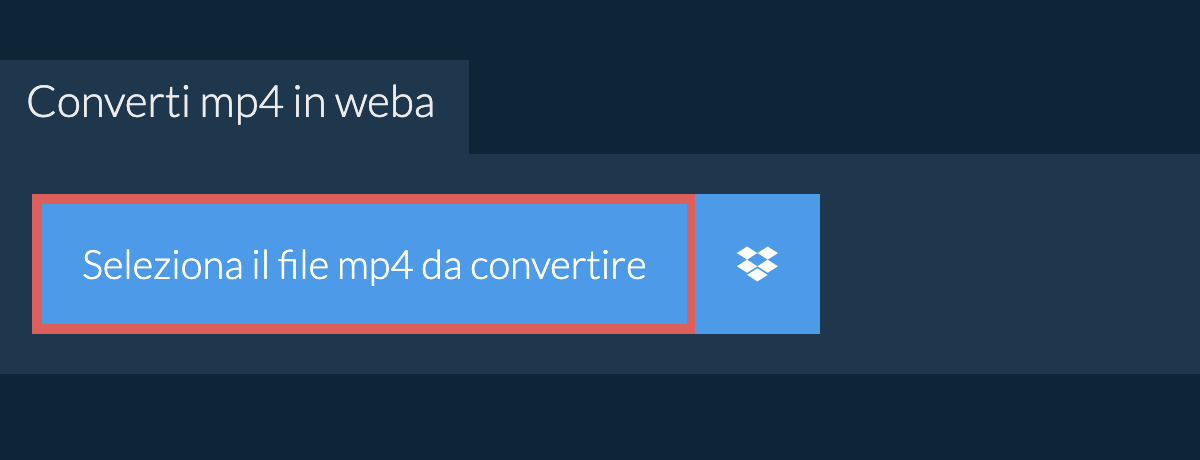Converti mp4 in weba