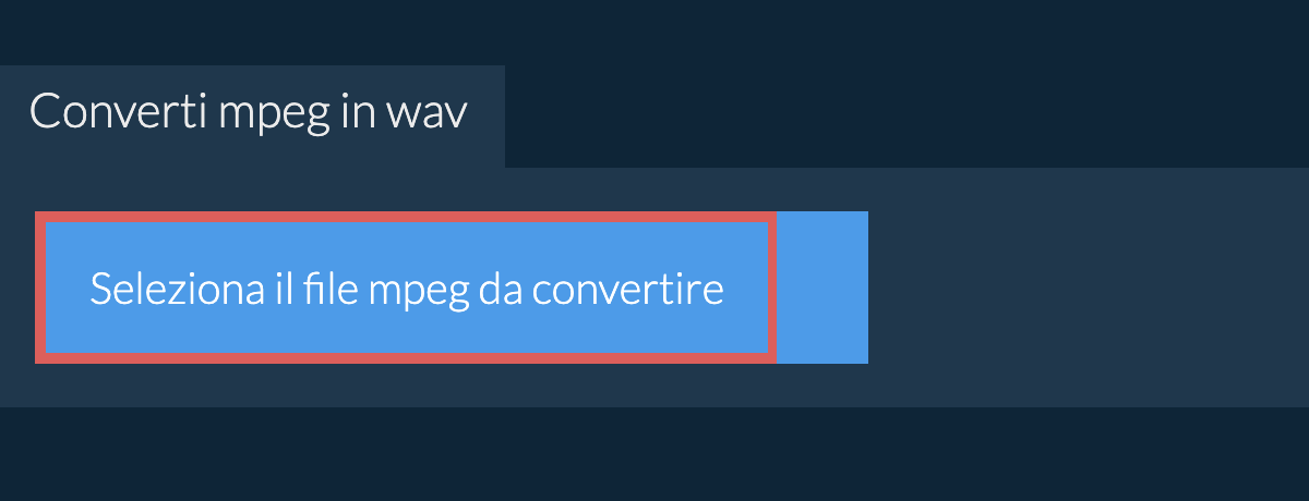 Converti mpeg in wav