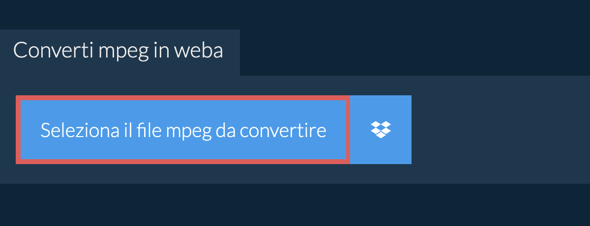 Converti mpeg in weba