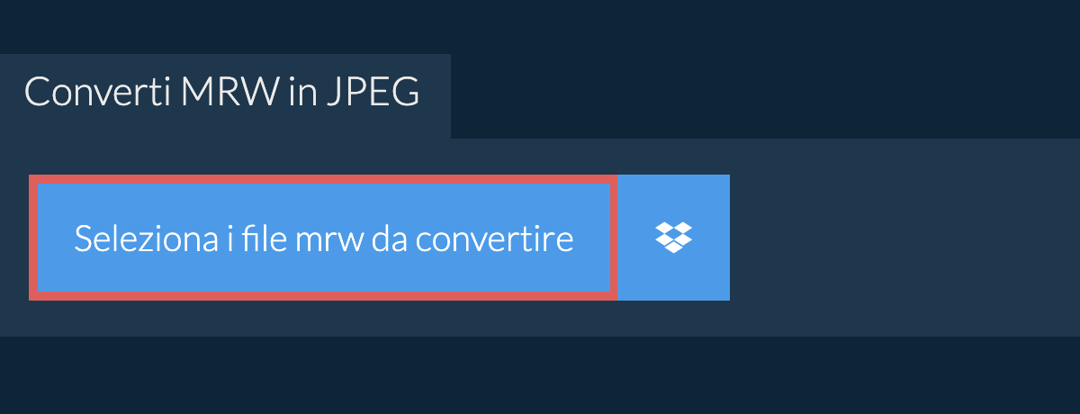 Converti mrw in jpeg