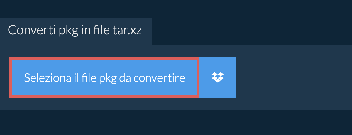 Converti pkg in file tar.xz