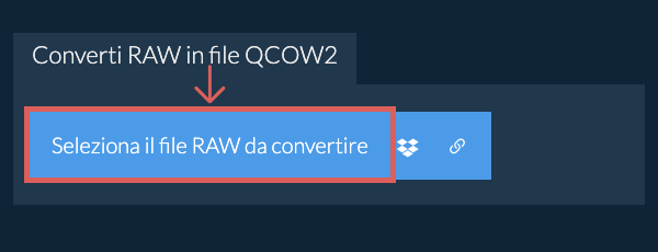 Converti RAW in file QCOW2