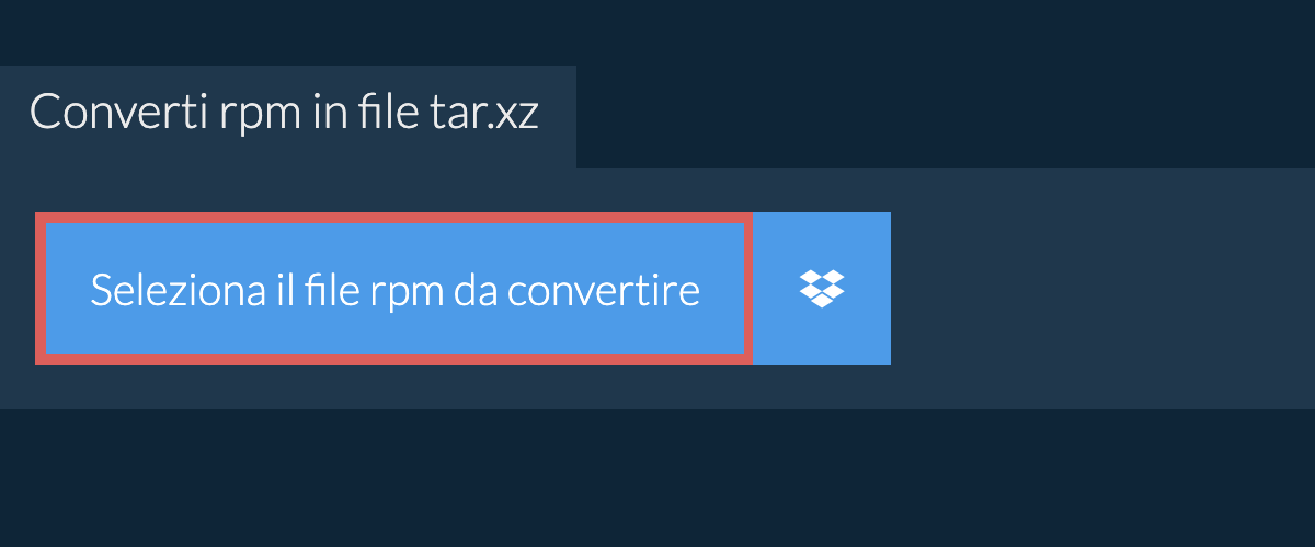 Converti rpm in file tar.xz