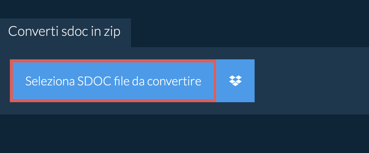 Converti sdoc in zip