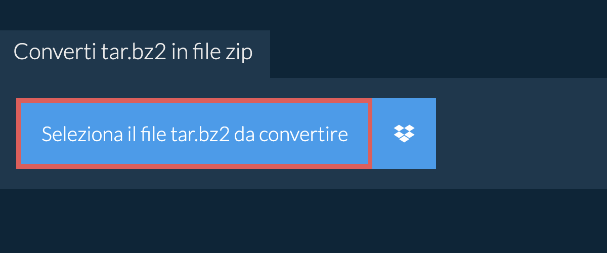 Converti tar.bz2 in file zip