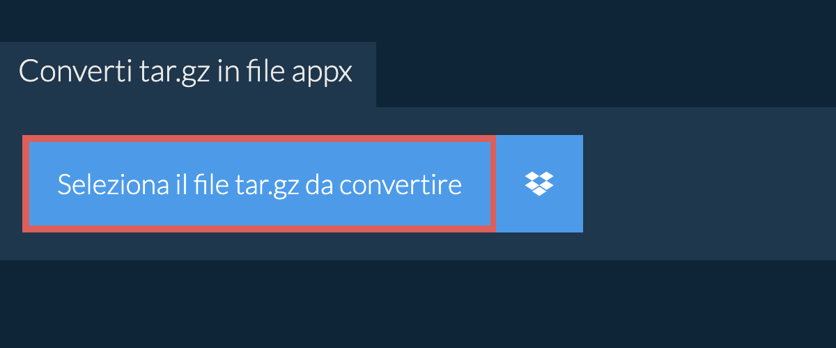 Converti tar.gz in appx