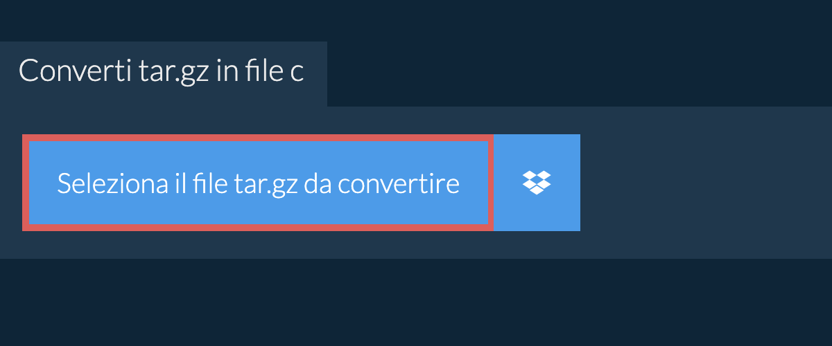 Converti tar.gz in c