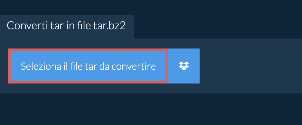 Converti tar in file tar.bz2