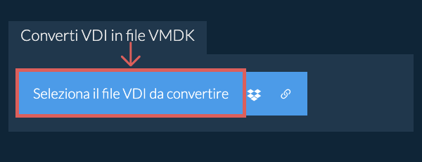Converti VDI in file VMDK