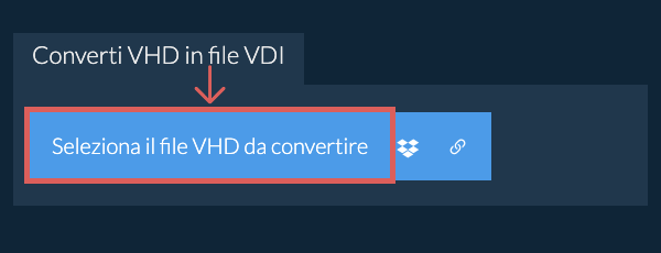 Converti VHD in file VDI