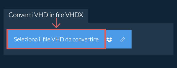 Converti VHD in file VHDX