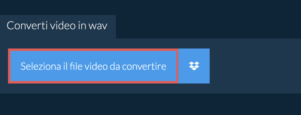 Converti video in wav