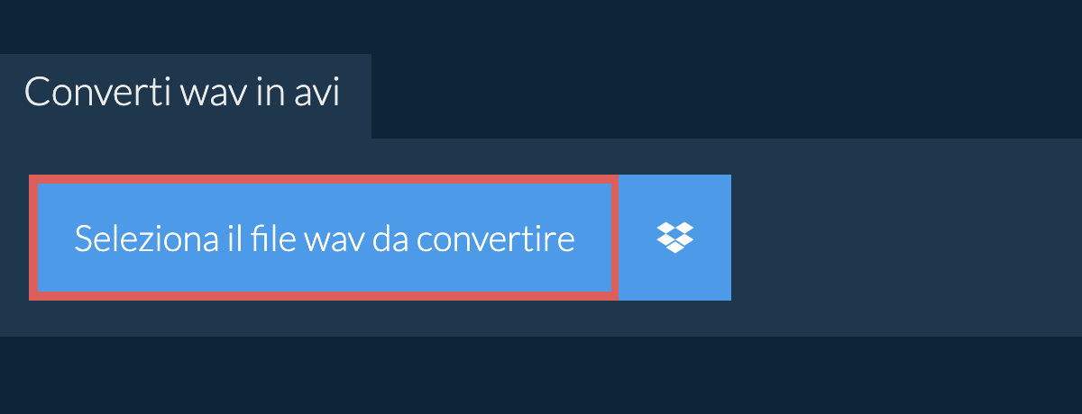 Converti wav in avi