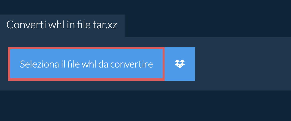 Converti whl in file tar.xz