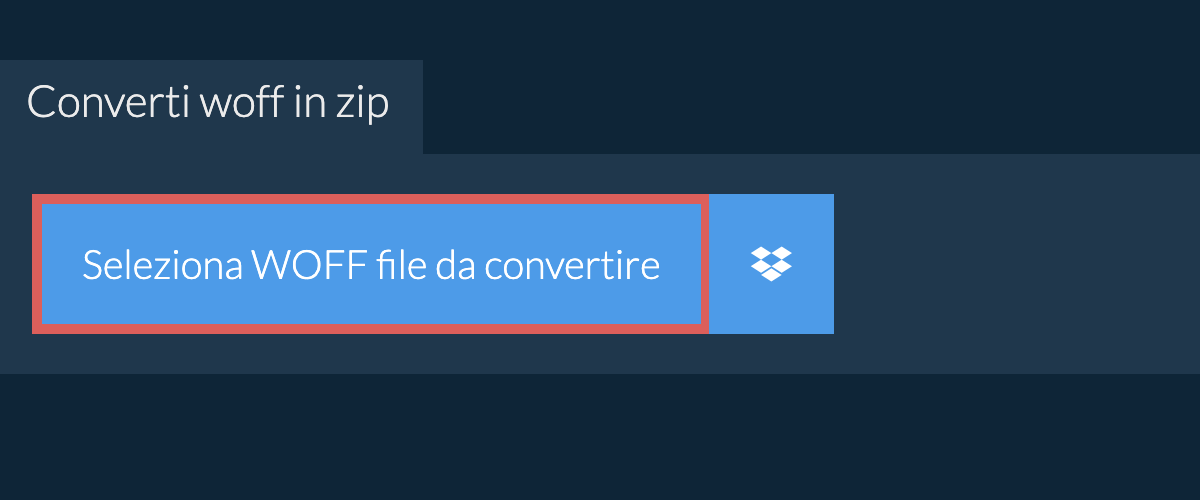 Converti woff in zip