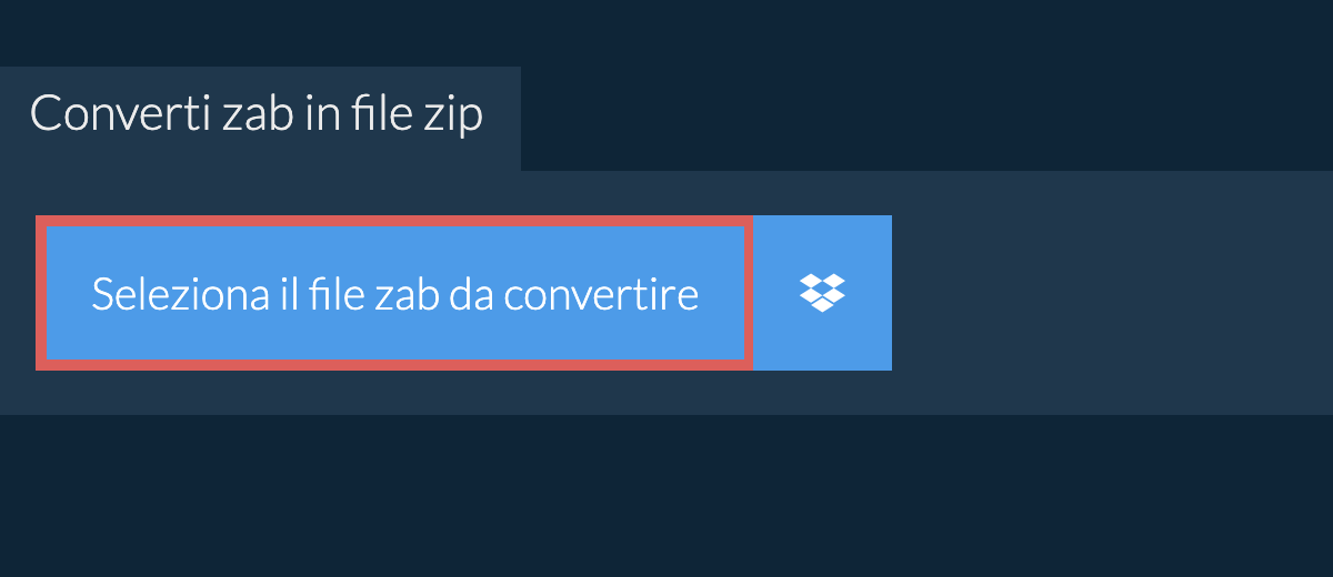 Converti zab in file zip