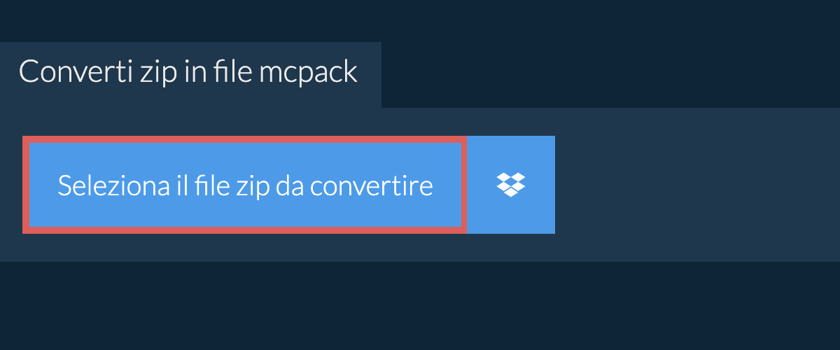 Converti zip in file mcpack