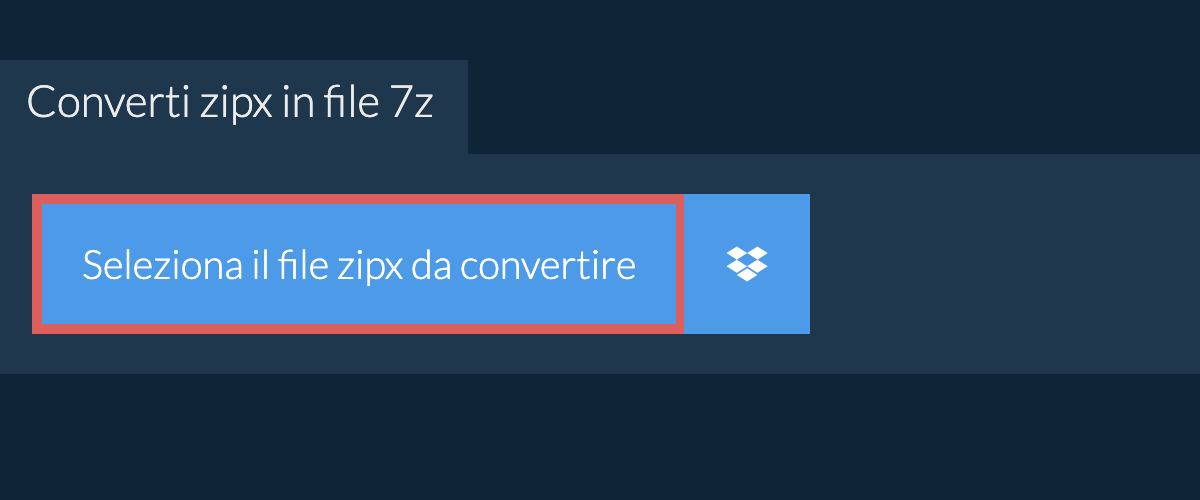 Converti zipx in file 7z