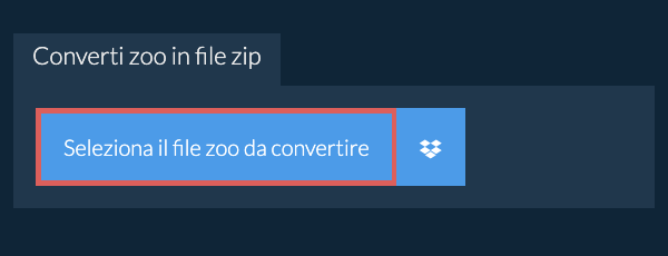 Converti zoo in file zip