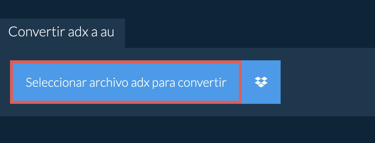 Convertir adx a au