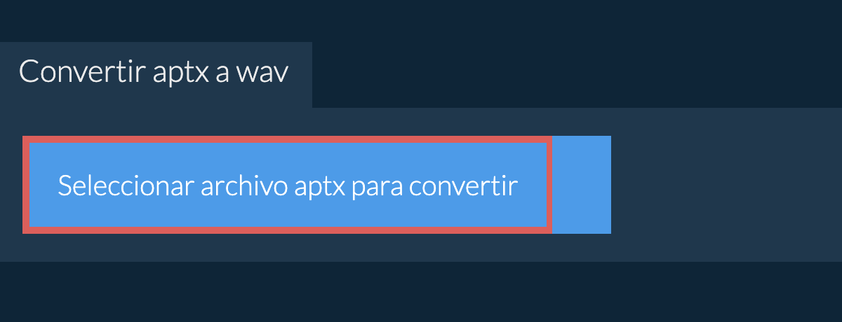 Convertir aptx a wav