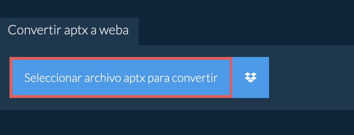 Convertir aptx a weba